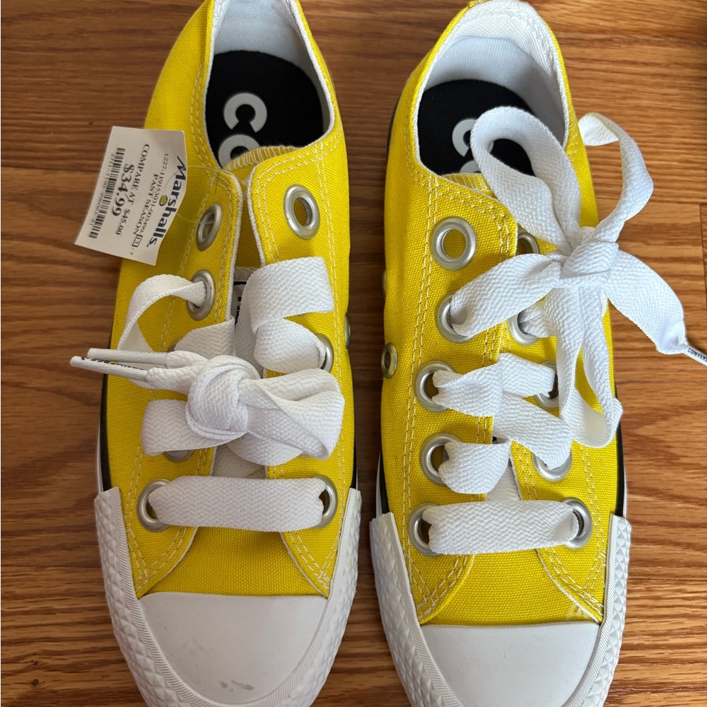 Women’s Yellow and White Converse